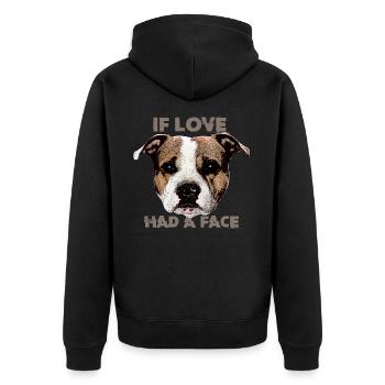 If Love had a Face - Unisex Premium Bio Zip Hoodie - Schwarz - Hinten - Nico (187cm)