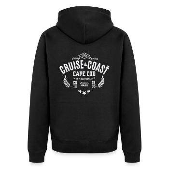 Kreuzfahrtküste Cape Cod - Unisex Premium Bio Zip Hoodie - Schwarz - Hinten - Nico (187cm)