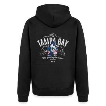 Tampa Bay Teams Supply football - Unisex Premium Organic Zip Hoodie - black - Back - Nico (187cm)