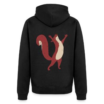 Eichhörnchen Kind Waldtiere - Unisex Premium Bio Zip Hoodie - Schwarz - Hinten - Nico (187cm)