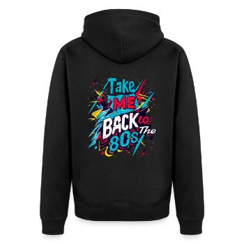 80s 80s Music Colorful Party Carnival Costume - Unisex Premium Organic Zip Hoodie - black - Back - Nico (187cm)