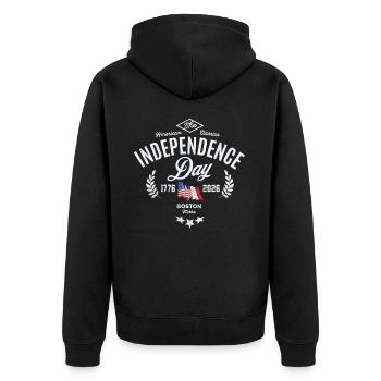 Independence day 250th USA France 1 - Veste à capuche bio Premium Unisexe - noir - Dos - Nico (187cm)