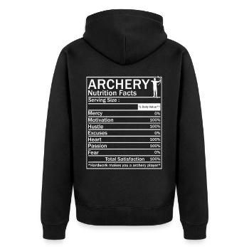 Bogenschießen Bogenschütze - Unisex Premium Bio Zip Hoodie - Schwarz - Hinten - Nico (187cm)