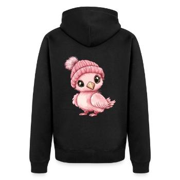 flamant rose mignon mignon bébé enfants animal dessin animé - Veste à capuche bio Premium Unisexe - noir - Dos - Nico (187cm)