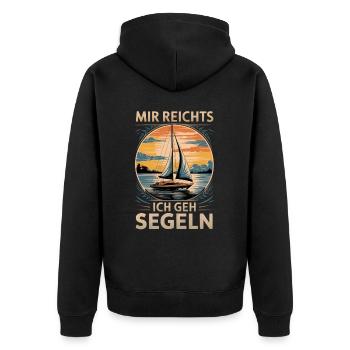 I've had enough I'm going sailing retro sailboat skipper - Unisex Premium Organic Zip Hoodie - black - Back - Nico (187cm)