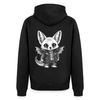 Renard du désert Fennec avec tenue de dragon cool - Veste à capuche bio Premium Unisexe - noir - Dos - Nico (187cm)