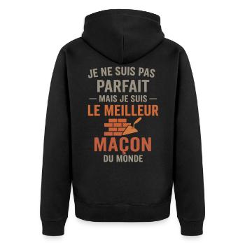 Le meilleur maçon du monde - Veste à capuche bio Premium Unisexe - noir - Dos - Nico (187cm)