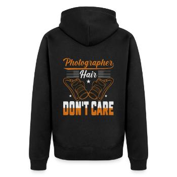 Photography Camera Lens - Unisex Premium Bio Zip Hoodie - Schwarz - Hinten - Nico (187cm)