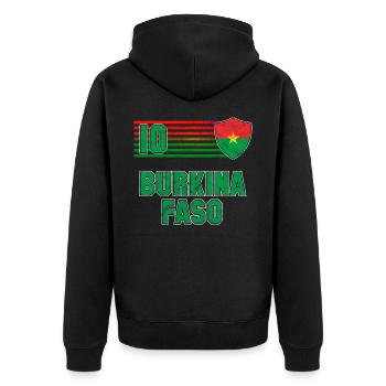 Équipe du Burkina Faso de football - Veste à capuche bio Premium Unisexe - noir - Dos - Nico (187cm)