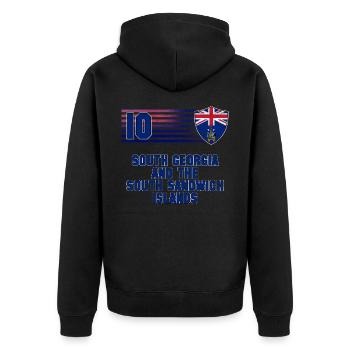 Südgeorgien und die südlichen Sandwichinseln - Unisex Premium Bio Zip Hoodie - Schwarz - Hinten - Nico (187cm)