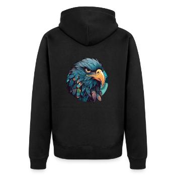 Eagle Raven Crow Vector Image - Unisex Premium Organic Zip Hoodie - black - Back - Nico (187cm)