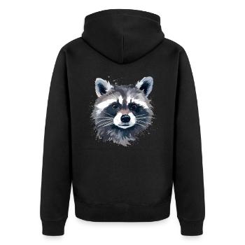 Cute raccoon - Unisex Premium Organic Zip Hoodie - black - Back - Nico (187cm)