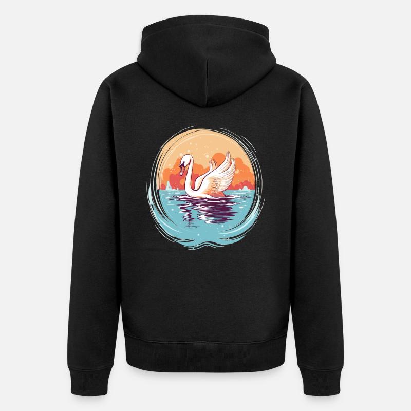 Beau cygne - Veste à capuche bio Premium Unisexe - noir