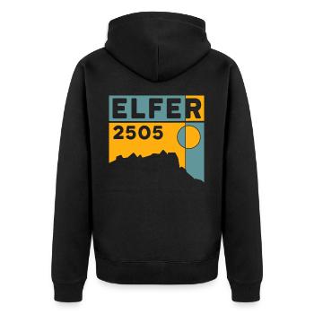 Elfer Berg Hiking Elferspitze Hike Mountain Tour - Unisex Premium Organic Zip Hoodie - black - Back - Nico (187cm)