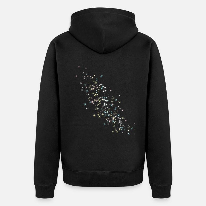 Étoiles, étoile, étoiles colorées - Veste à capuche bio Premium Unisexe - noir