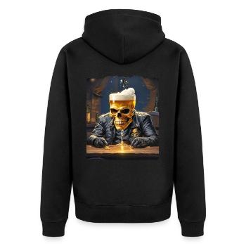 Crâne de bière 0.5 - Veste à capuche bio Premium Unisexe - noir - Dos - Nico (187cm)