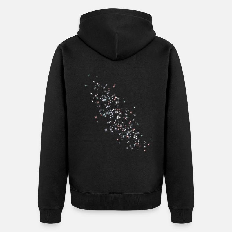 Étoiles, étoile, étoiles colorées, étoiles blanches - Veste à capuche bio Premium Unisexe - noir