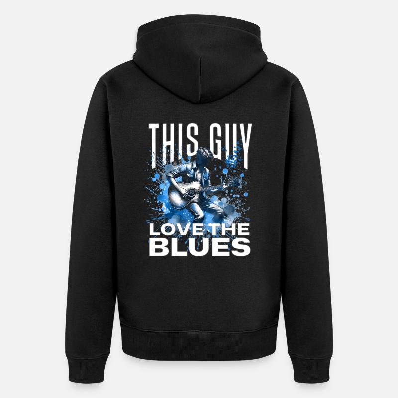 J’adore le blues - Veste à capuche bio Premium Unisexe - noir
