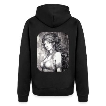 Beauté mystique - Veste à capuche bio Premium Unisexe - noir - Dos - Nico (187cm)