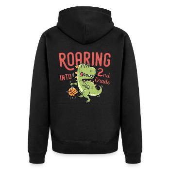 Roaring into 2nd Grade Dinosaur Basketball - Veste à capuche bio Premium Unisexe - noir - Dos - Nico (187cm)