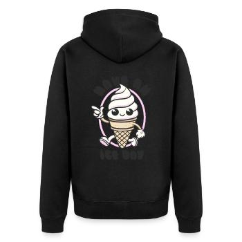 Have an Ice Day - Mascotte de crème glacée sucrée - Veste à capuche bio Premium Unisexe - noir - Dos - Nico (187cm)