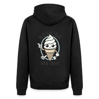 Have an Ice Day - Mascotte de crème glacée sucrée - Veste à capuche bio Premium Unisexe - noir - Dos - Nico (187cm)