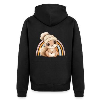 écureuil mignon mignon bébé mignon enfants dessin animé animal - Veste à capuche bio Premium Unisexe - noir - Dos - Nico (187cm)