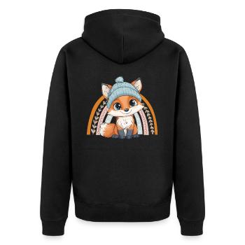 renard mignon mignon bébé enfants animal dessin animé - Veste à capuche bio Premium Unisexe - noir - Dos - Nico (187cm)