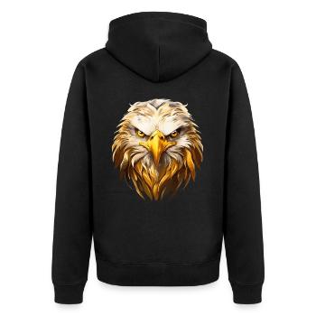 Tête d’aigle Or Oiseau de proie Oiseau Nature animale - Veste à capuche bio Premium Unisexe - noir - Dos - Nico (187cm)