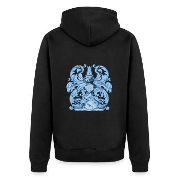 Medieval heraldry coat of arms with knight armor - Unisex Premium Organic Zip Hoodie - black - Back - Nico (187cm)