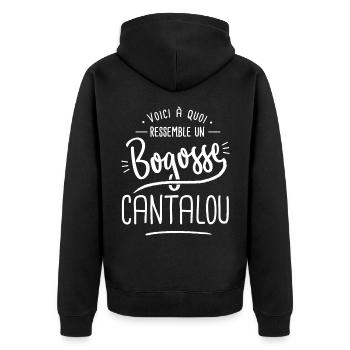 cantalou bogosse Cadeau humour cantal - Veste à capuche bio Premium Unisexe - noir - Dos - Nico (187cm)