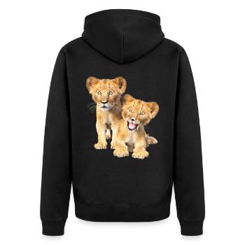Lion - Veste à capuche bio Premium Unisexe - noir - Dos - Nico (187cm)