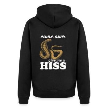 Snake Gift Animal Reptile Cobra Python Boa - Unisex Premium Organic Zip Hoodie - black - Back - Nico (187cm)