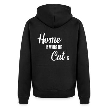 Home Is Where The Cat Is Kitten Lover Cat Owner - Unisex Premium Bio Zip Hoodie - Schwarz - Hinten - Nico (187cm)