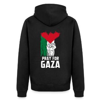 Palestine Tshirt Hommes Enfants Femmes Palestine - Veste à capuche bio Premium Unisexe - noir - Dos - Nico (187cm)