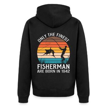 Pêcher Pêcheur Canne à pêche - Veste à capuche bio Premium Unisexe - noir - Dos - Nico (187cm)