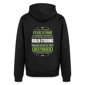 Duale Studium überragend und mit Erfolg bestanden - Unisex Premium Bio Zip Hoodie - Schwarz - Hinten - Nico (187cm)