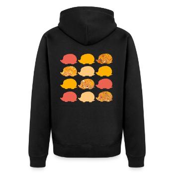 12 igel e 266 - Unisex Premium Bio Zip Hoodie - Schwarz - Hinten - Nico (187cm)