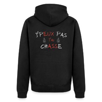 j'peux pas j'ai Chasse - Veste à capuche bio Premium Unisexe - noir - Dos - Nico (187cm)
