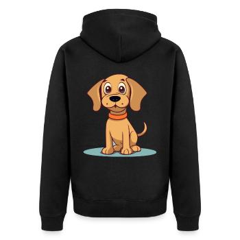 Conception de chien mignon pour les propriétaires de chiens - Veste à capuche bio Premium Unisexe - noir - Dos - Nico (187cm)