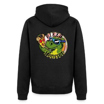 Pizza Monster Pizza Dinosaure cool Pizza Monster - Veste à capuche bio Premium Unisexe - noir - Dos - Nico (187cm)