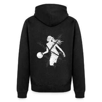 Basket-ball Femme Basketteur Joueur de basket-ball - Veste à capuche bio Premium Unisexe - noir - Dos - Nico (187cm)
