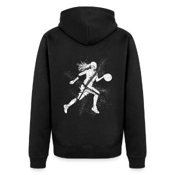 Basket-ball Femme Basketteur Joueur de basket-ball - Veste à capuche bio Premium Unisexe - noir - Dos - Nico (187cm)
