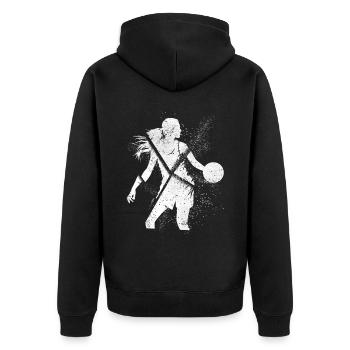 Basket-ball Femme Basketteur Joueur de basket-ball - Veste à capuche bio Premium Unisexe - noir - Dos - Nico (187cm)