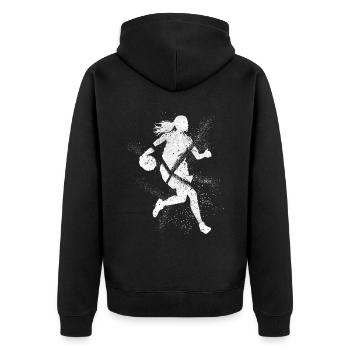 Basket-ball Femme Basketteur Joueur de basket-ball - Veste à capuche bio Premium Unisexe - noir - Dos - Nico (187cm)