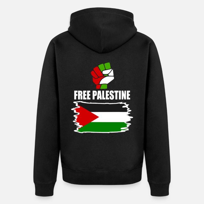 Free palestine - Veste à capuche bio Premium Unisexe - noir