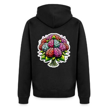 Brain bouquet - Unisex Premium Organic Zip Hoodie - black - Back - Nico (187cm)