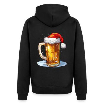 Bière de Noël Bière de Noël Cheers Humour drôle - Veste à capuche bio Premium Unisexe - noir - Dos - Nico (187cm)