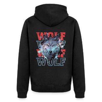 Loup loup tête mystique Nature sauvage sauvage Art - Veste à capuche bio Premium Unisexe - noir - Dos - Nico (187cm)
