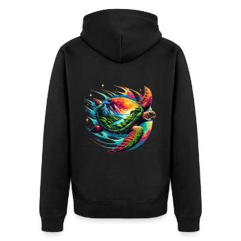 Conception de tortues galactiques pour la conservation - Veste à capuche bio Premium Unisexe - noir - Dos - Nico (187cm)
